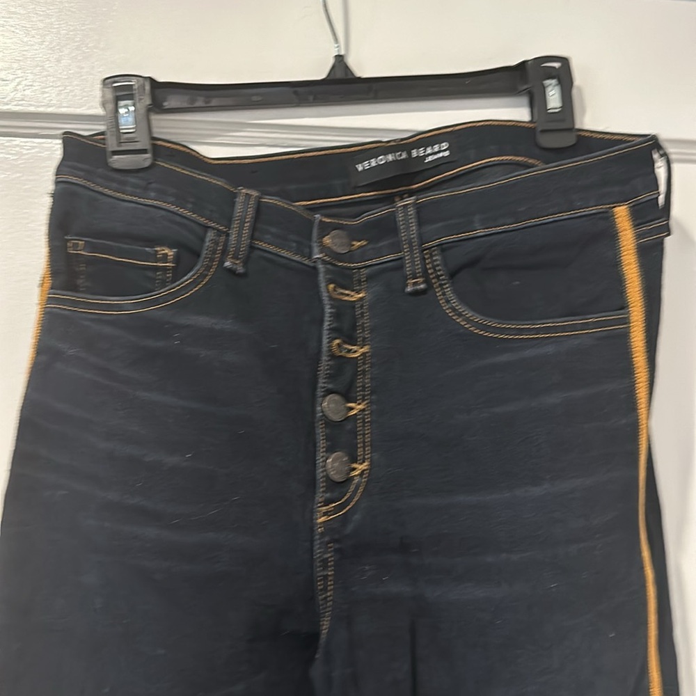Veronica Beard Debbie Skinny Jean w Yellow Stripe! - Picture 4 of 7